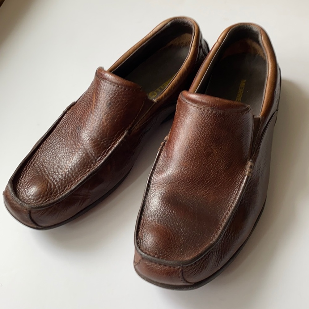 Mens Merrell Leather Loafers Size 10.
